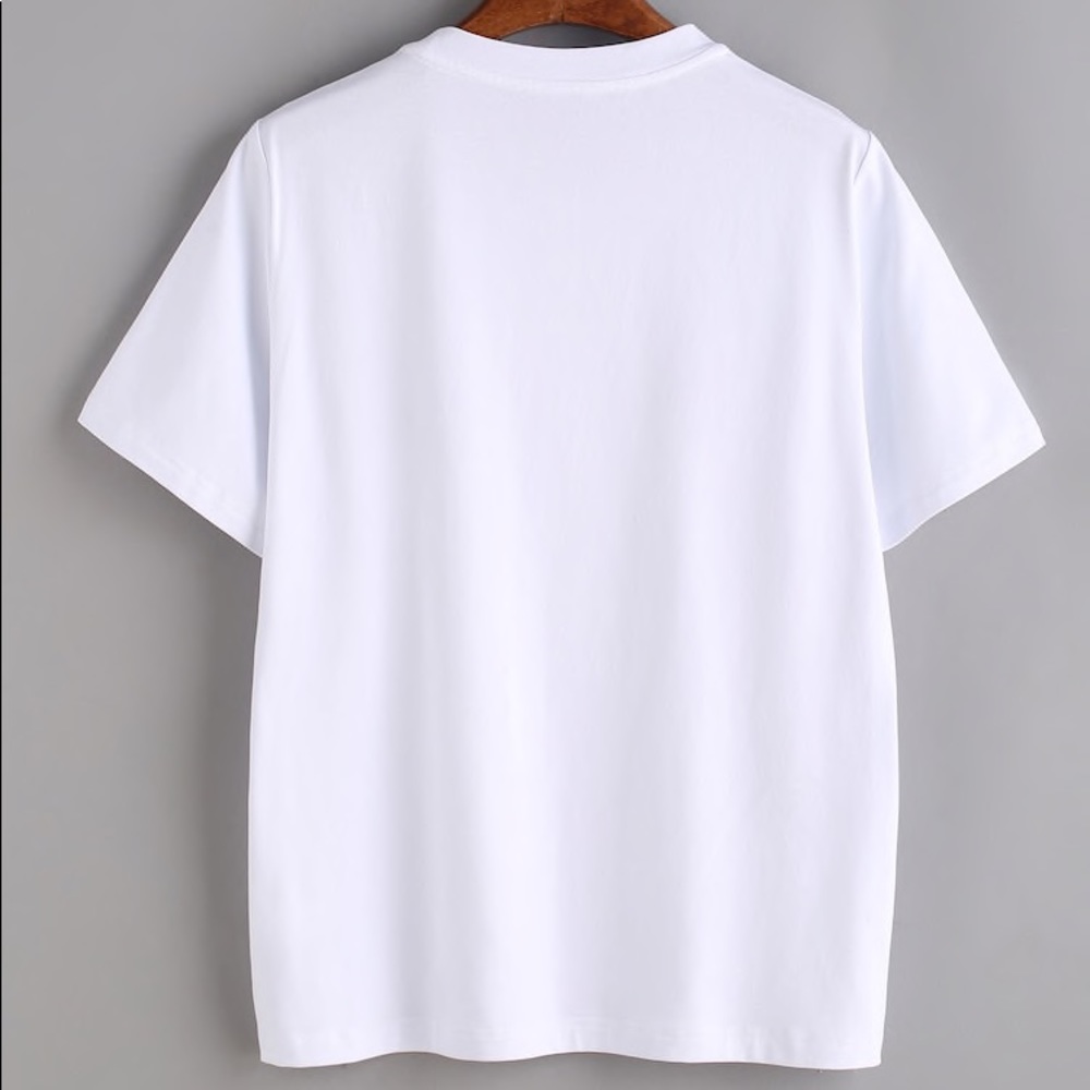 wink eye lash graphic tee white black - Picture 3 of 5